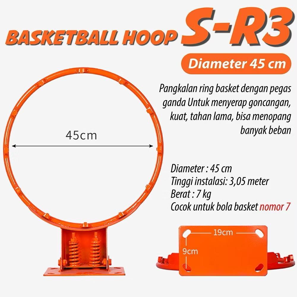 POTENCE Ring Basket Basketball Hoop Besar 45Cm Ring Basket Standart Besi Tempel Tembok Ring Basket Dewasa / Ring Basket Tempel Dinding