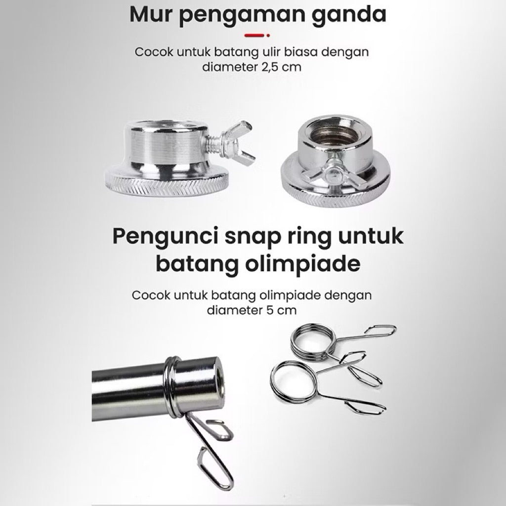 POTENCE Stick Barbel Rod 120cm 150cm Free Weight Plate Stopper Diameter Lubang 2.5cm 5cm Stick Barbel Olimpiade Batang Lurus Melengkung Barbel Stick Straight Bar Stik Barbell Dumbell Dumbbell