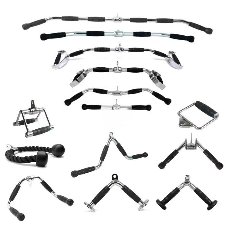 POTENCE Handle Gym Lat Pull Down Bar - Curl W Bar - D Handle Tricep Bicep Bar - Handle Pegangan Gym