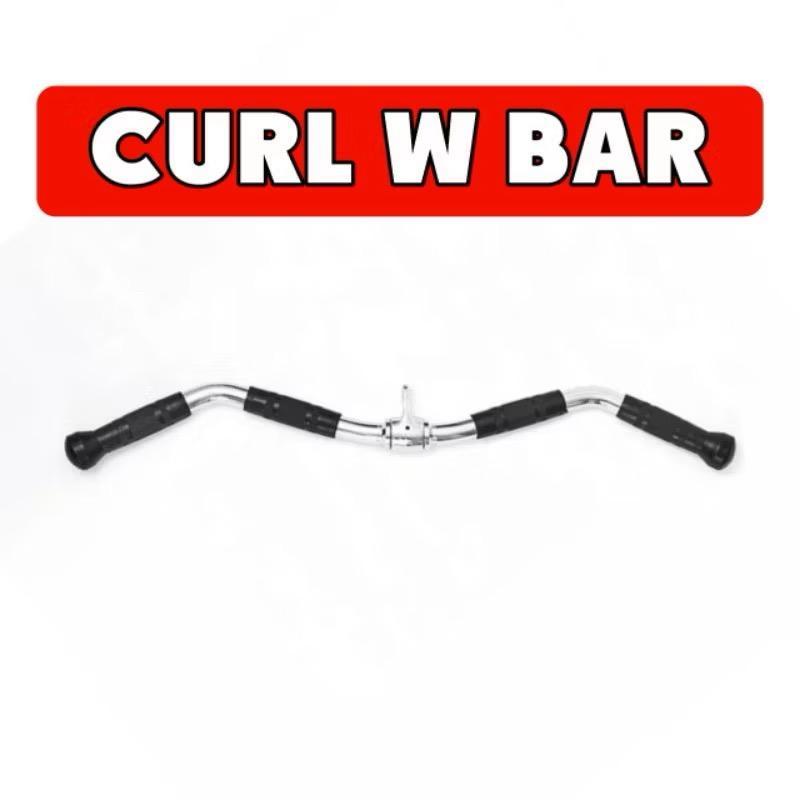 POTENCE Handle Gym Lat Pull Down Bar - Curl W Bar - D Handle Tricep Bicep Bar - Handle Pegangan Gym