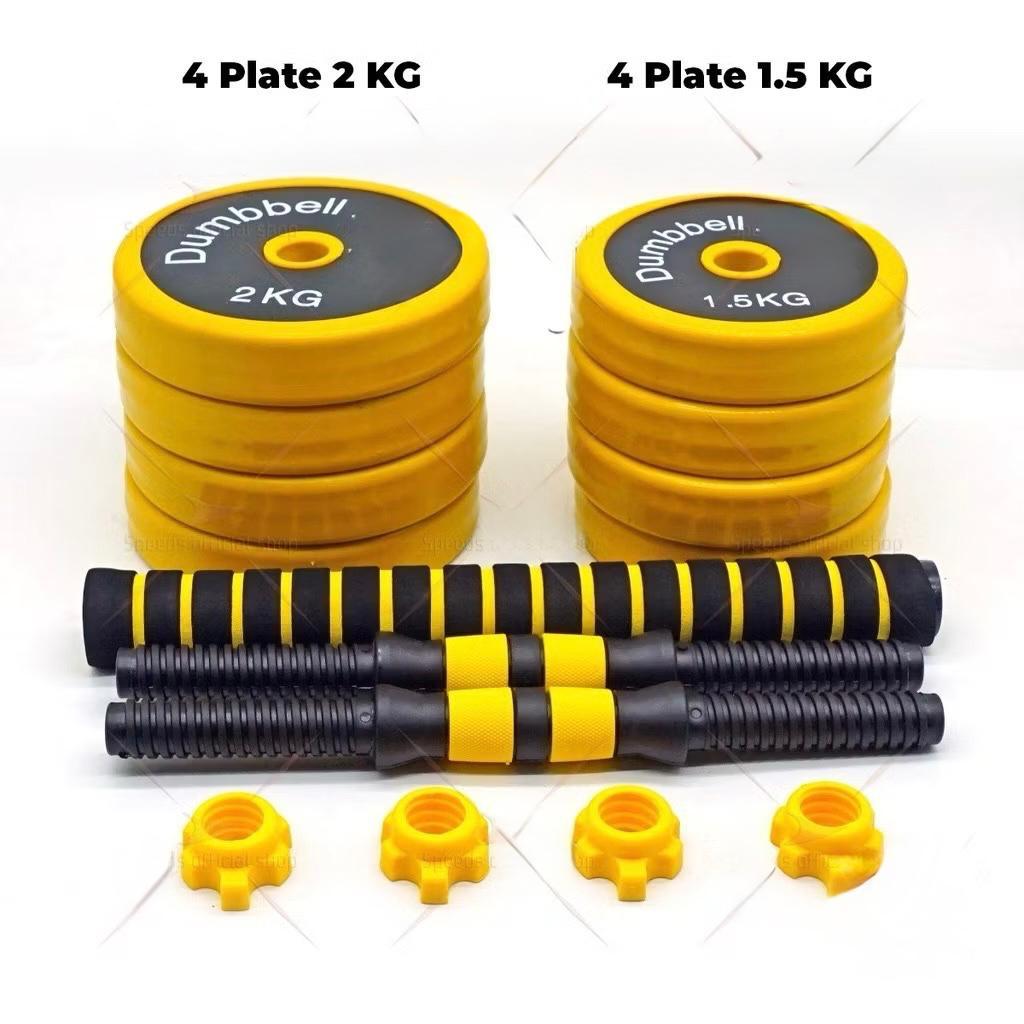 KHUSUS GOJEK Dumbell Barbel Set 10kg 15kg 20kg 30 kg Dumbbell Barbell Dumbel Barbel Set Besi Rubber 2 in 1 Alat Gym Fitness Olahraga Tiang Angkat Beban