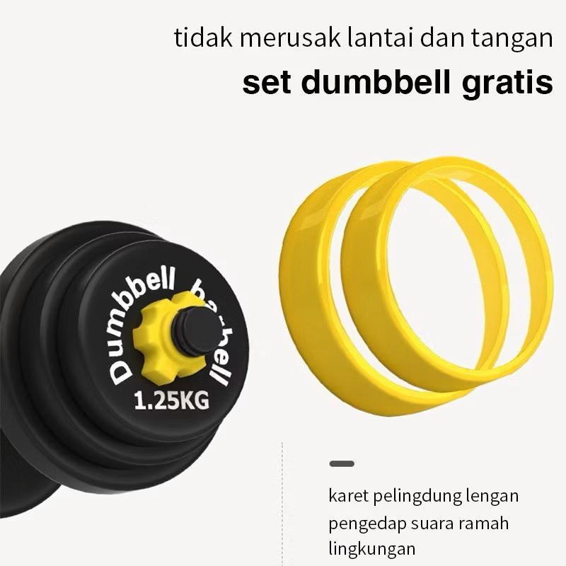 POTENCE Dumbell Barbel Set 20kg Dumbbell Set Barbell Set Besi Rubber 2 Pcs Barbel Dumbel Gym Fitness Olahraga Angkat Beban