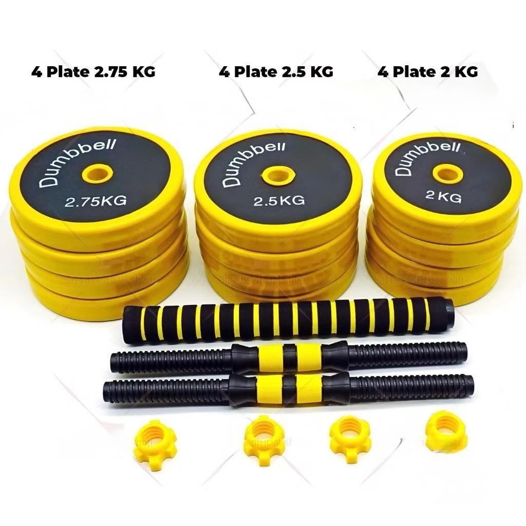 KHUSUS GOJEK Dumbell Barbel Set 10kg 15kg 20kg 30 kg Dumbbell Barbell Dumbel Barbel Set Besi Rubber 2 in 1 Alat Gym Fitness Olahraga Tiang Angkat Beban