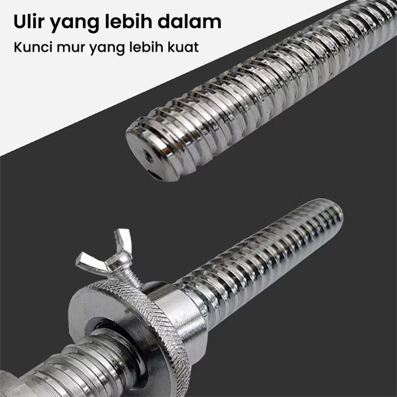 POTENCE Stick Barbel Rod 120cm 150cm Free Weight Plate Stopper Diameter Lubang 2.5cm 5cm Stick Barbel Olimpiade Batang Lurus Melengkung Barbel Stick Straight Bar Stik Barbell Dumbell Dumbbell