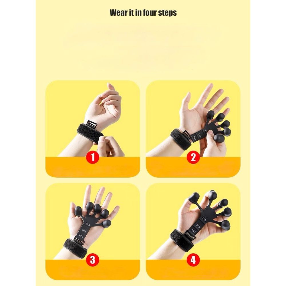 POTENCE Finger Trainer / Finger Flexibility Training / Finger Exerciser / Hand Grip Strengthener / Finger Gripper Weight Resistance Band / Alat Olahraga Tangan