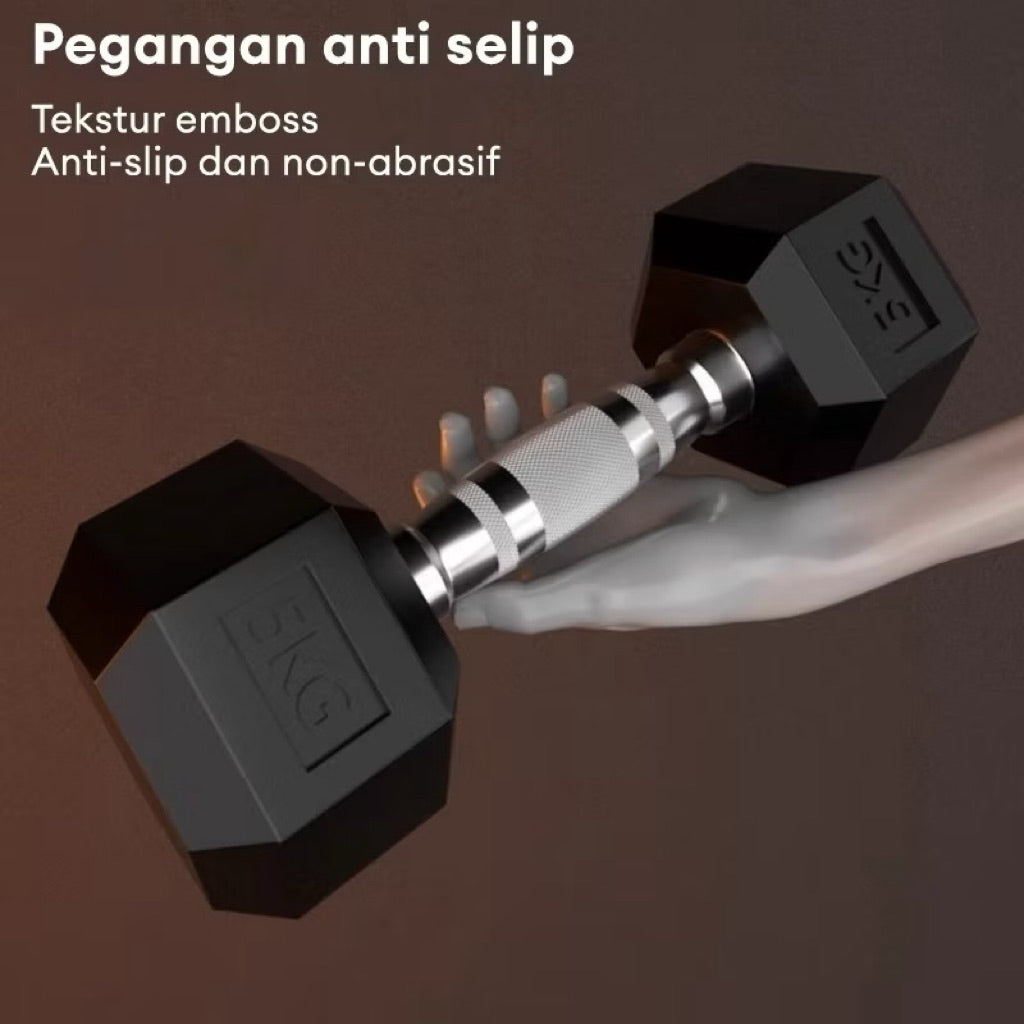 POTENCE DUMBELL HEXAGONAL 15KG DUMBEL DUMBBELL BARBEL HEXAGONAL 15 KG BARBEL BESI
