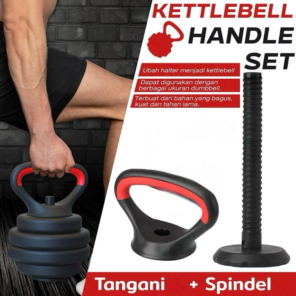 POTENCE Kettlebell Handle Set Alat Angkat Beban / Dumbbell Set Kettlebell Handle Alat Angkat Beban Barbel PVC
