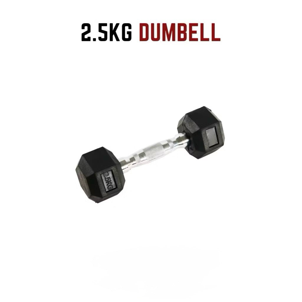 POTENCE DUMBELL HEXAGONAL 2.5KG DUMBBELL DUMBEL BARBEL HEXAGONAL 2.5 KG BARBEL BESI