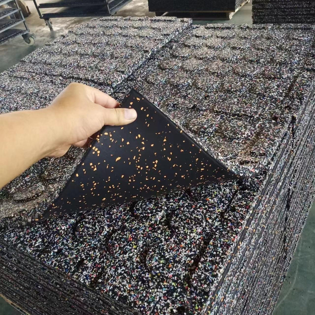 Floor Rubber Gym 50x50 cm Tebal 2 cm /Lantai Karet Gym  Anti Slip/Karpet Lantai Karet Tempat Fitness EPDM