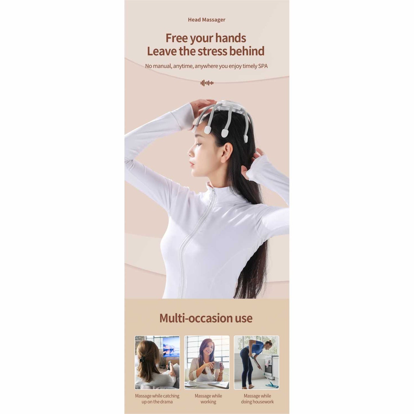 IMONE Alat Pijat Getar Kepala Elektrik Octopus Head Massager Vibration - LM-08