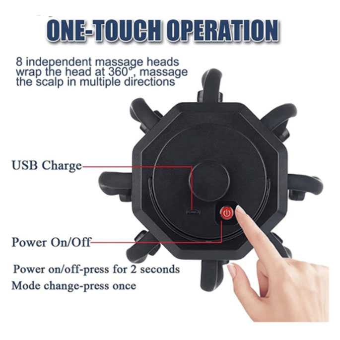 IMONE Alat Pijat Getar Kepala Elektrik Octopus Head Massager Vibration - LM-08
