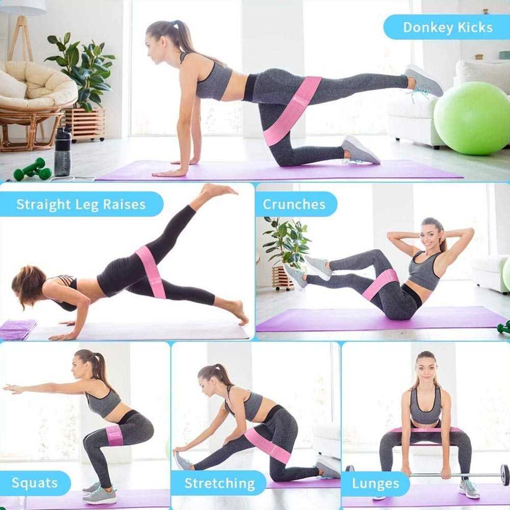 Isi 3 Pcs Hip Resistance Band Loop Karet Elastis Olahraga Fitness Gym