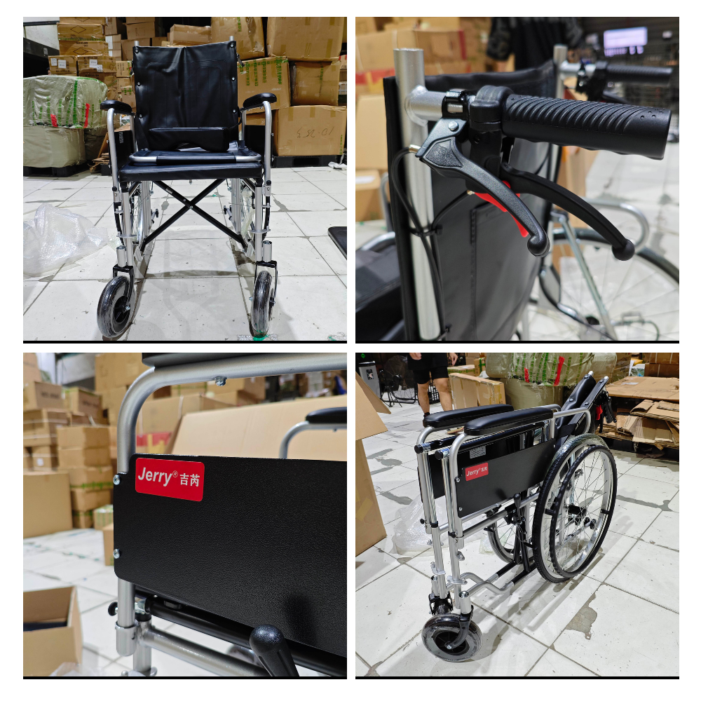 JERRY Kursi Roda Lipat Wheelchair with Toilet Seat Dining Table - ND120