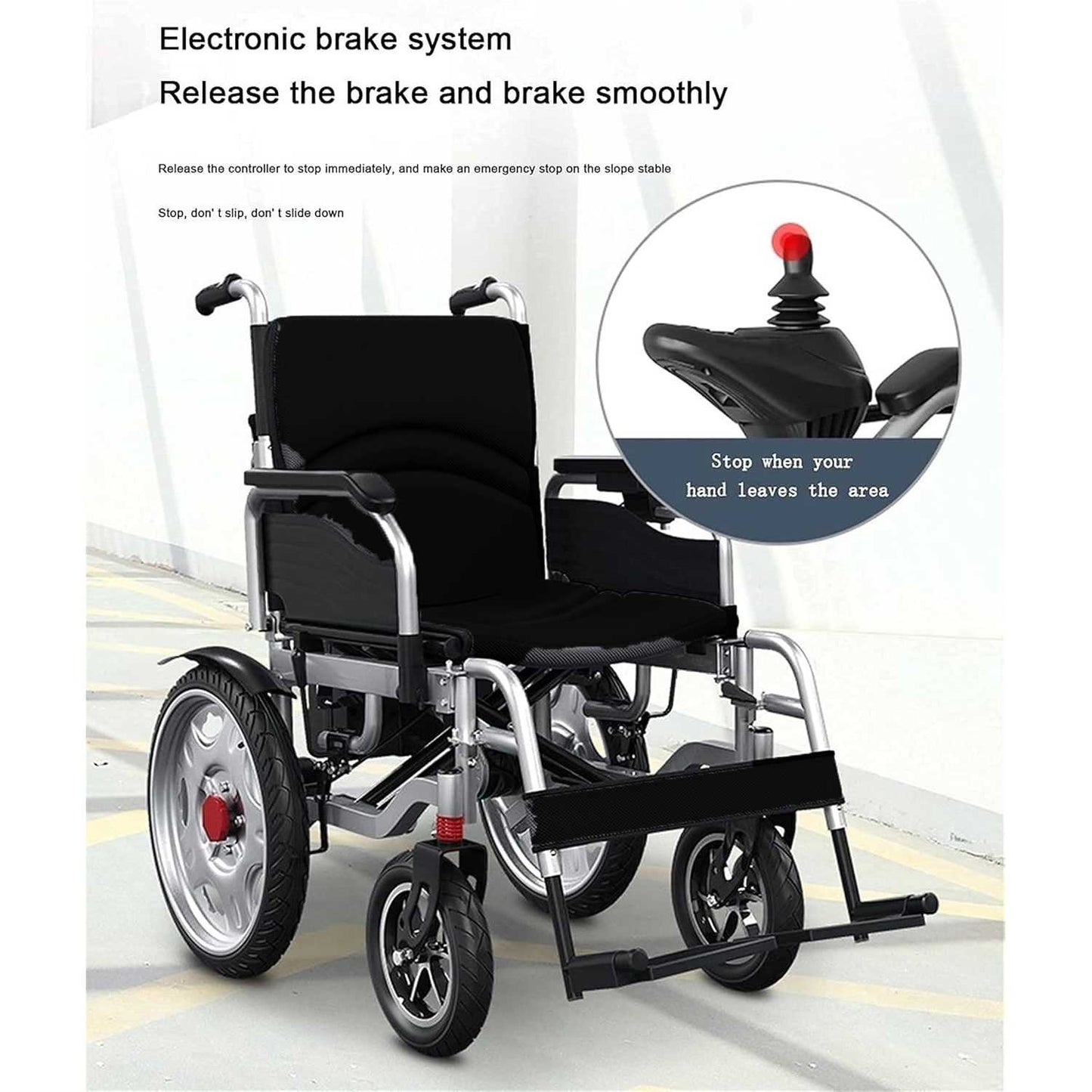 JiKang Kursi Roda Elektrik Lipat Wheelchair with Hand Controller 250W - TW-100W