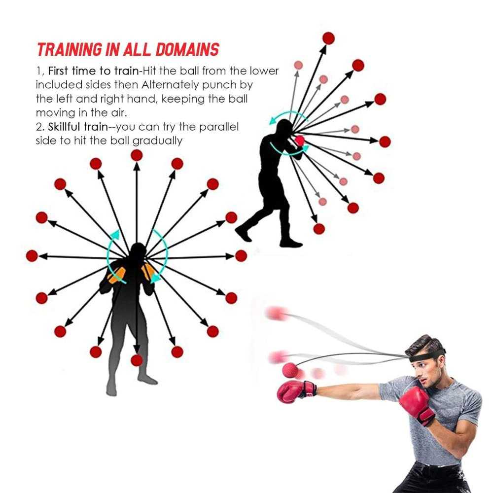 Jusenda Punching Reflex Ball Samsak Tinju Boxing Speed Training 3 PCS - DS212