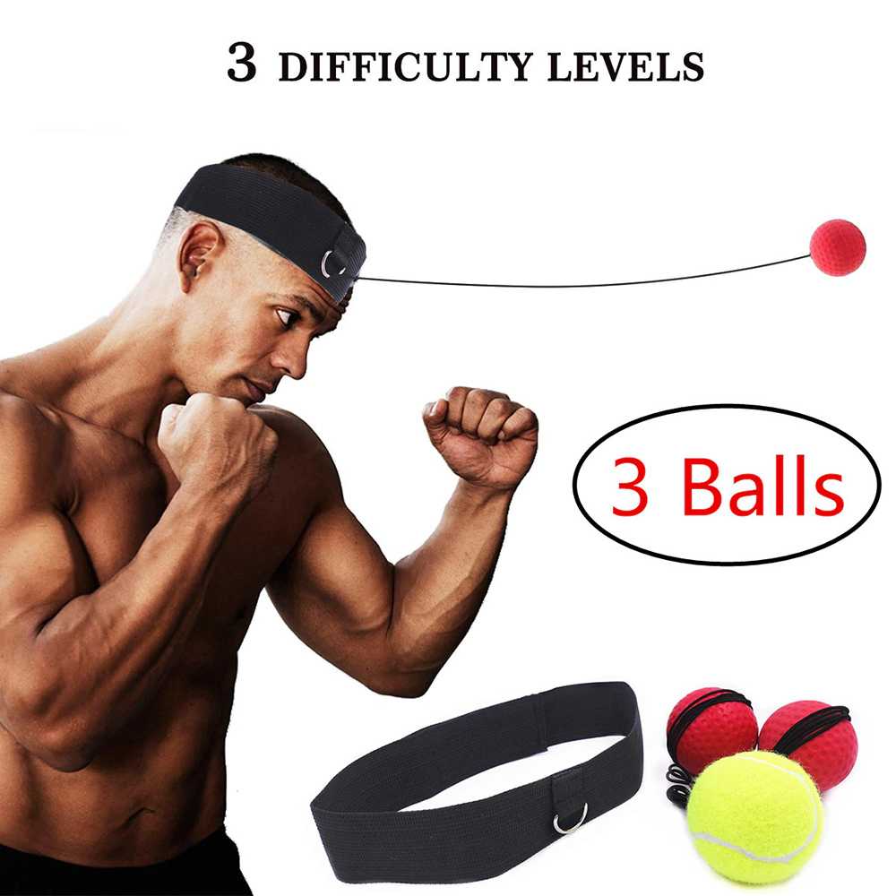 Jusenda Punching Reflex Ball Samsak Tinju Boxing Speed Training 3 PCS - DS212