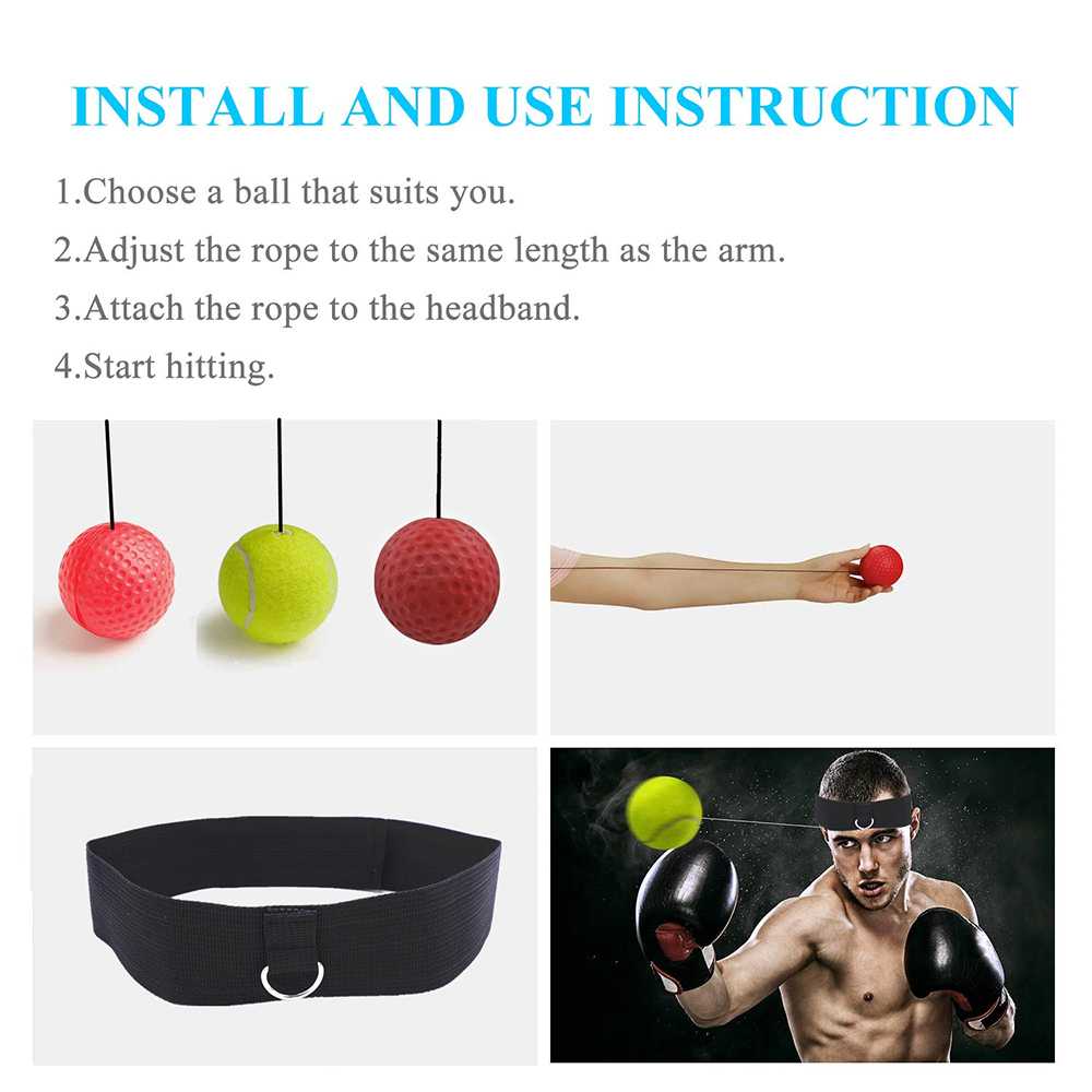 Jusenda Punching Reflex Ball Samsak Tinju Boxing Speed Training 3 PCS - DS212