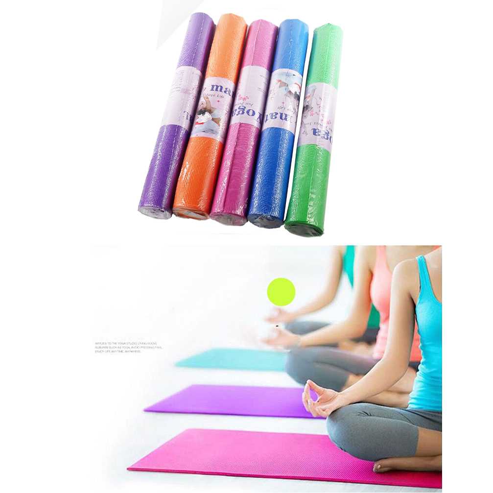 Matras Yoga Mat Pilates Anti Slip PVC 173x61cm - Q4