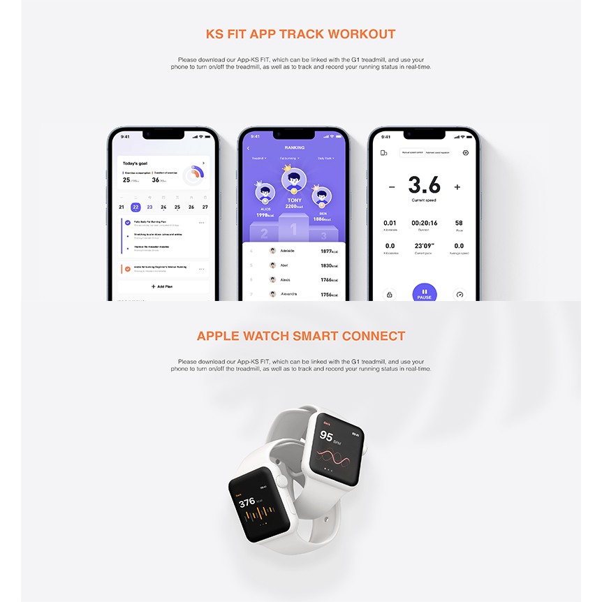 Kingsmith WalkingPad G1 Treadmill Elektrik Foldable Smart LED Display - TRG1F