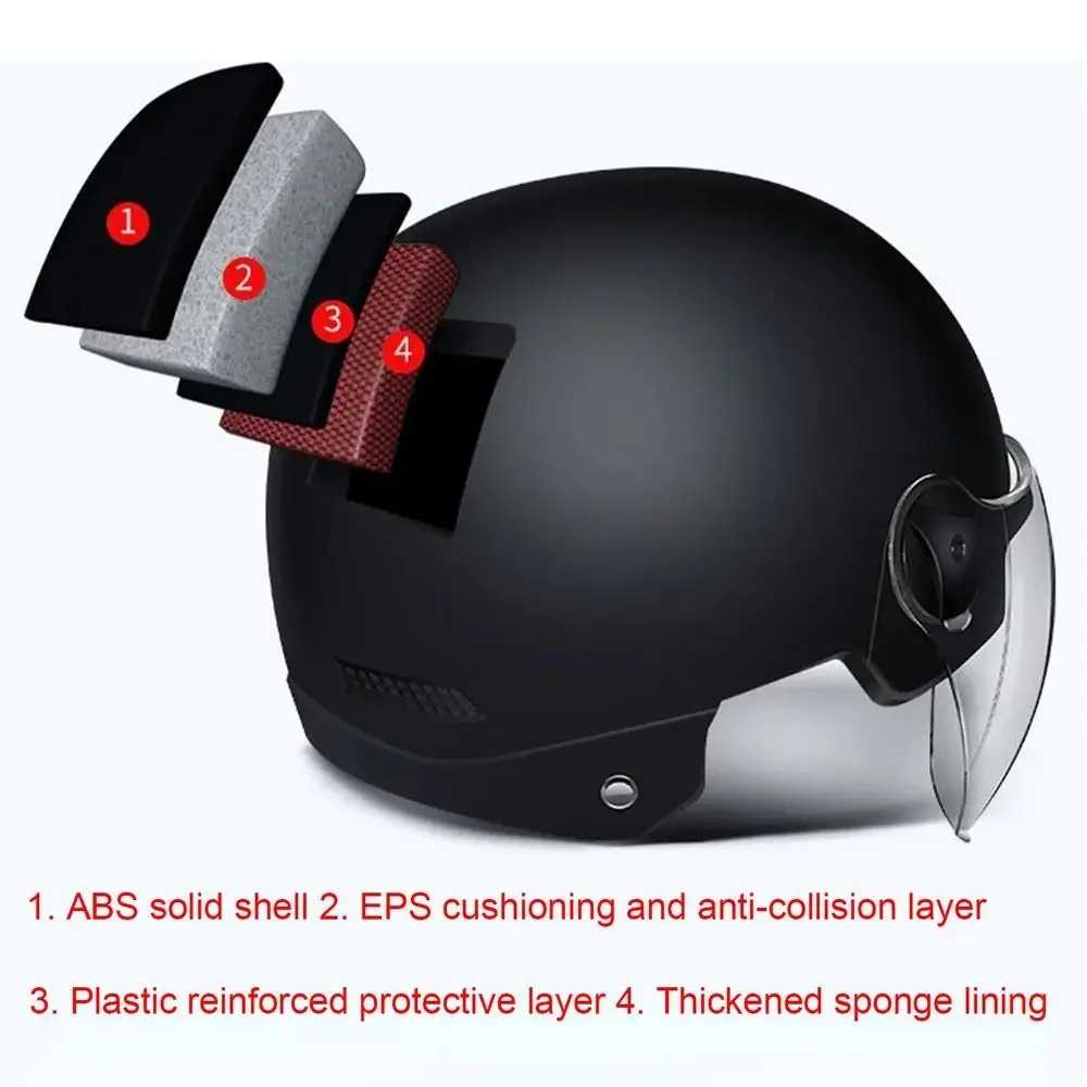 Lamgool Helm Sepeda Skuter Retro Motorcycle Helmet with Visor - LG-20