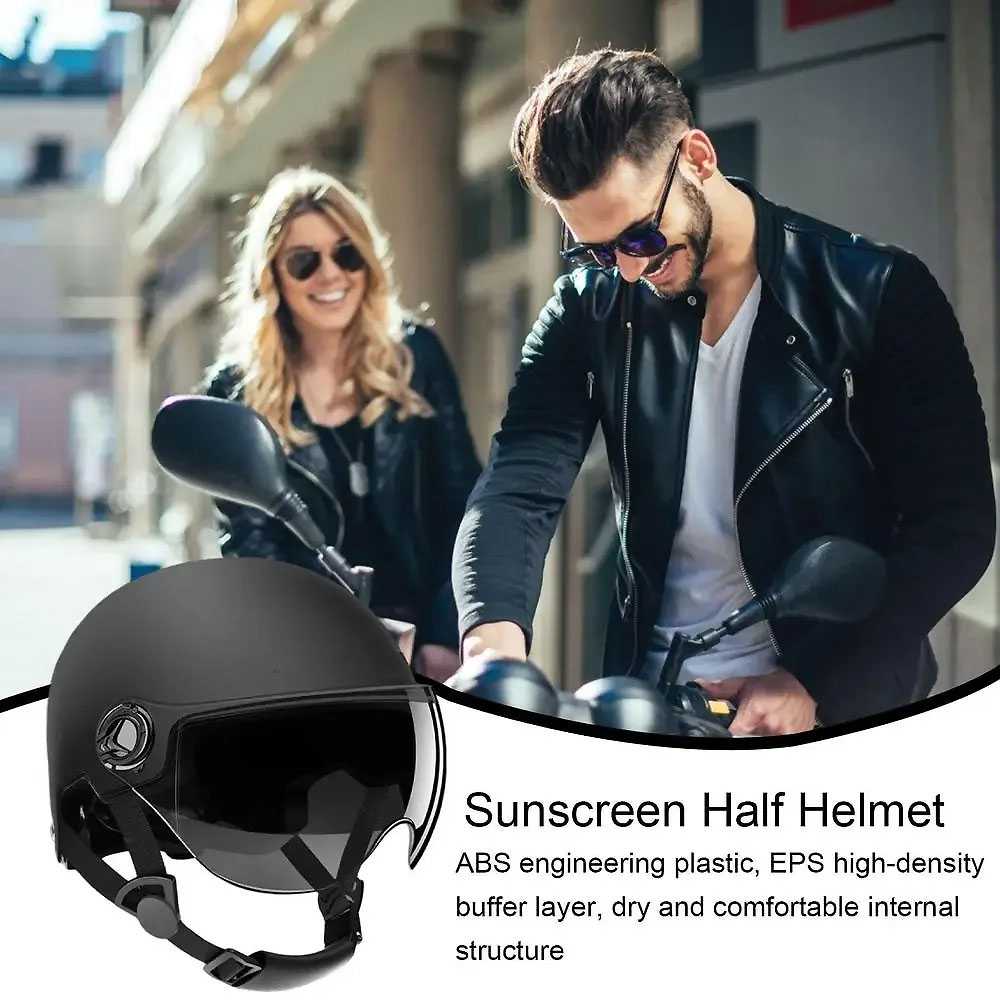Lamgool Helm Sepeda Skuter Retro Motorcycle Helmet with Visor - LG-20
