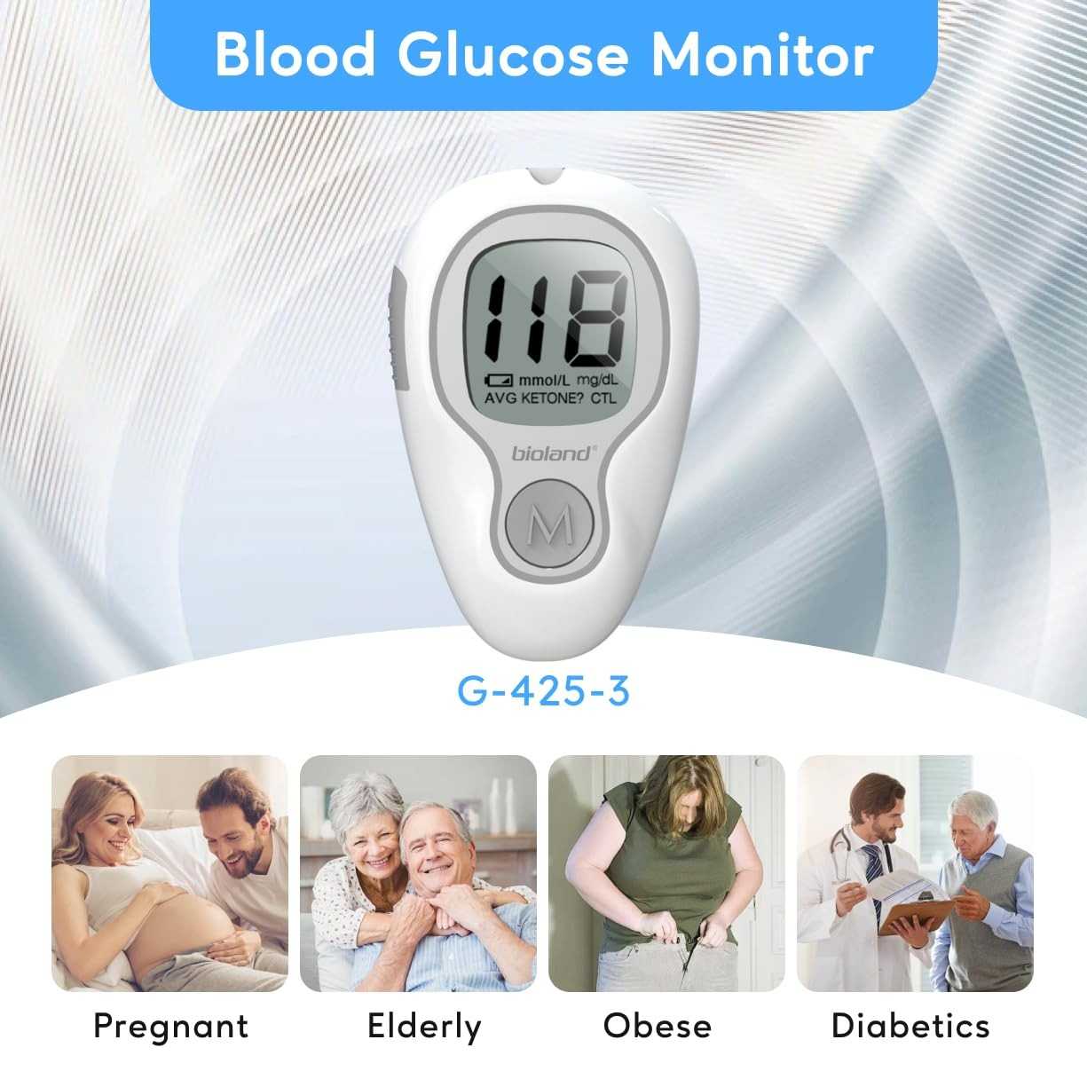 Bioland Alat Cek Gula Darah Glucometer Kit 50 Test Strips - G-425-3