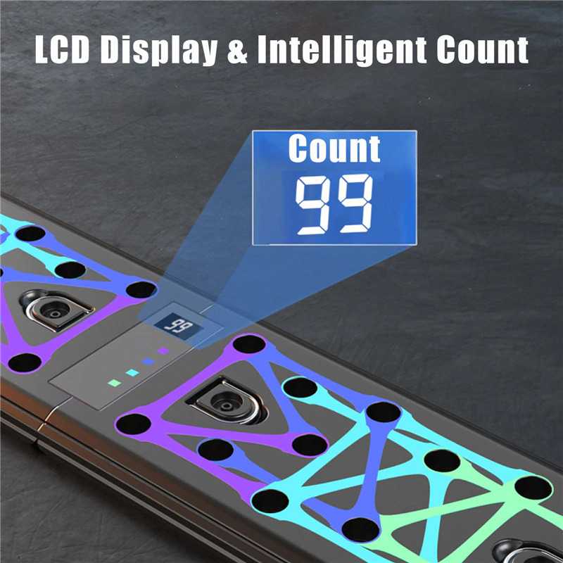 TaffSPORT Push Up Training Board Counter Display with Pull Ropes - A602