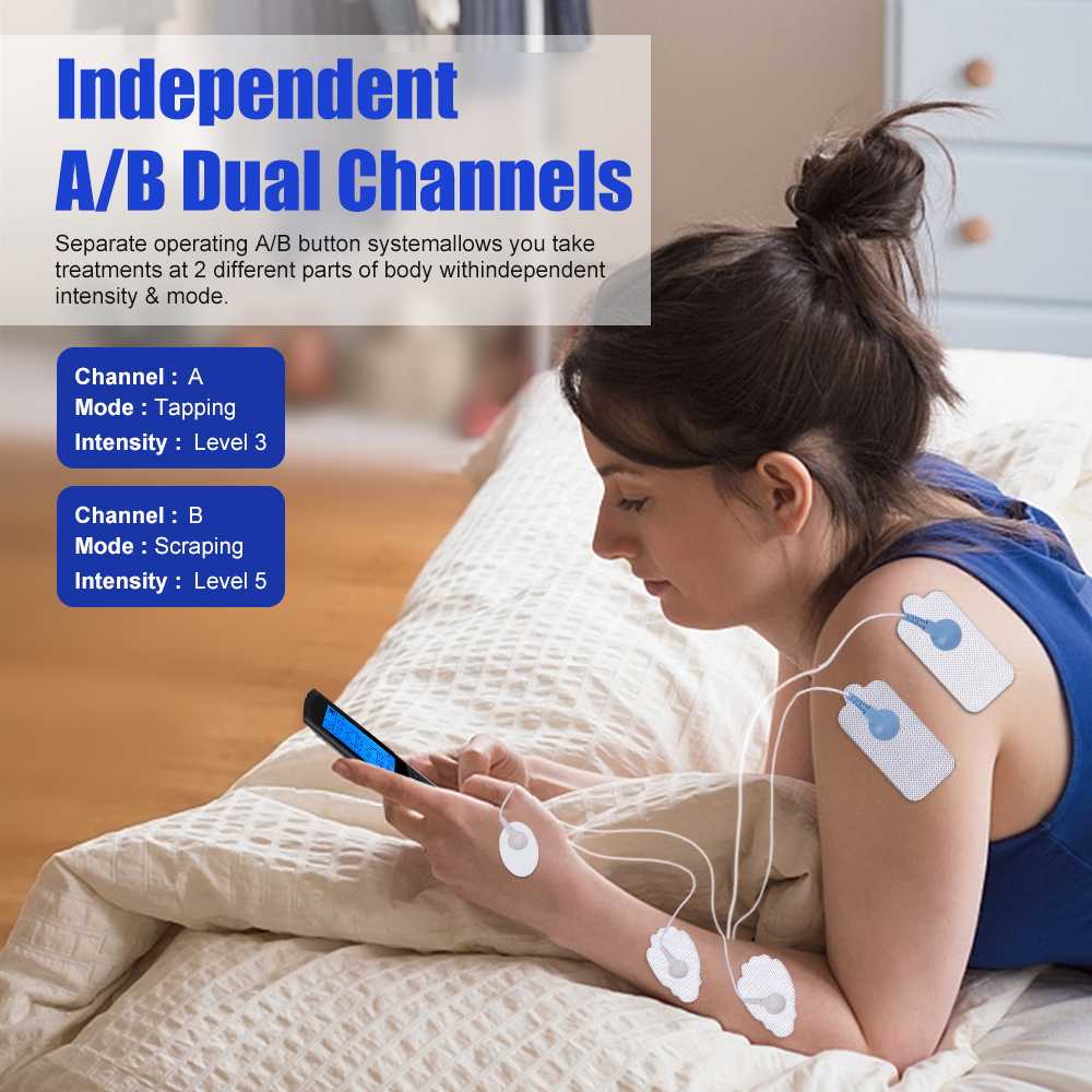 FDA Alat Pijat Elektrik Akupuntur Tempel TENS EMS 36 Mode 4 Pad - MH-1083