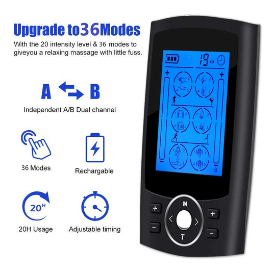 FDA Alat Pijat Elektrik Akupuntur Tempel TENS EMS 36 Mode 4 Pad - MH-1083