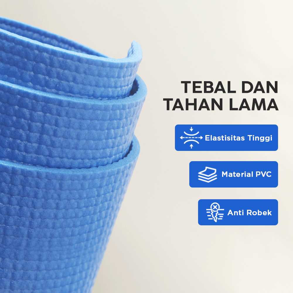 Matras Yoga Mat Pilates Anti Slip PVC 173x61cm - Q4