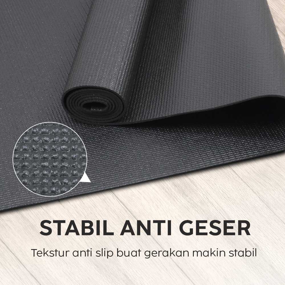 Matras Yoga Mat Pilates Anti Slip PVC 173x61cm - Q4