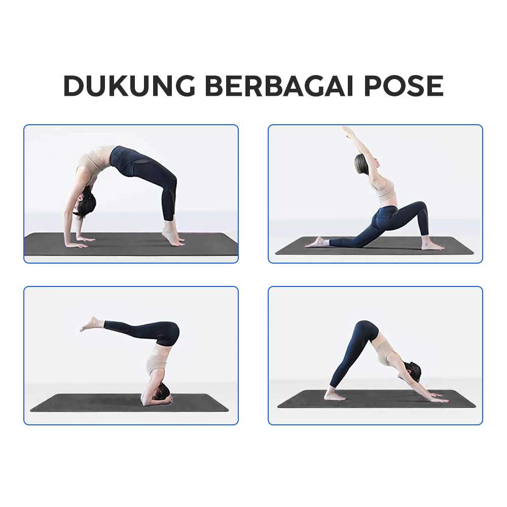 Matras Yoga Mat Pilates Anti Slip PVC 173x61cm - Q4