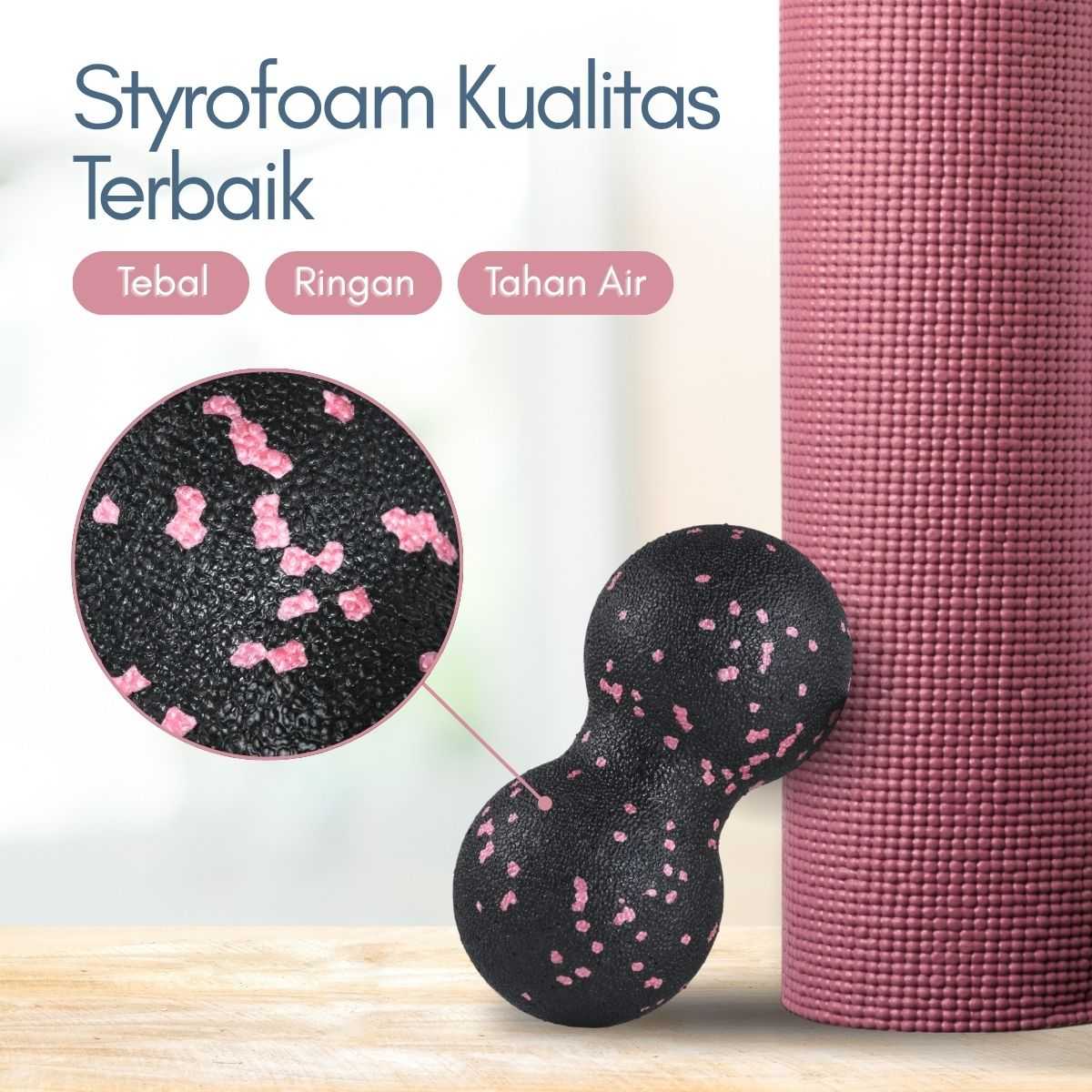 Mertrava Alat Bantu Yoga Peanut Massage Foam Block Roller Ball 8x16cm - D335