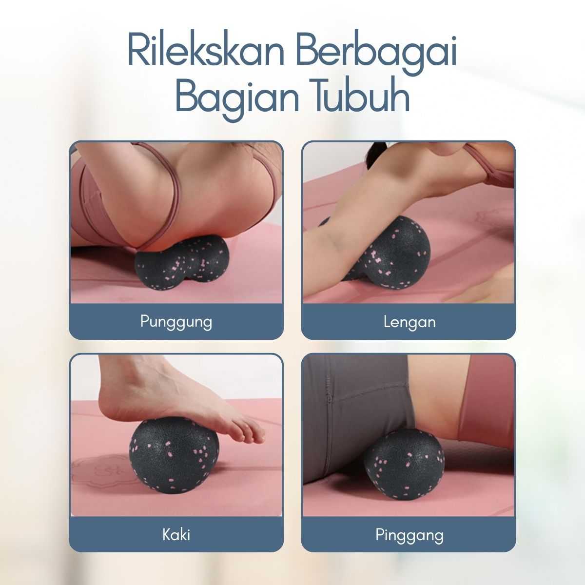 Mertrava Alat Bantu Yoga Peanut Massage Foam Block Roller Ball 8x16cm - D335
