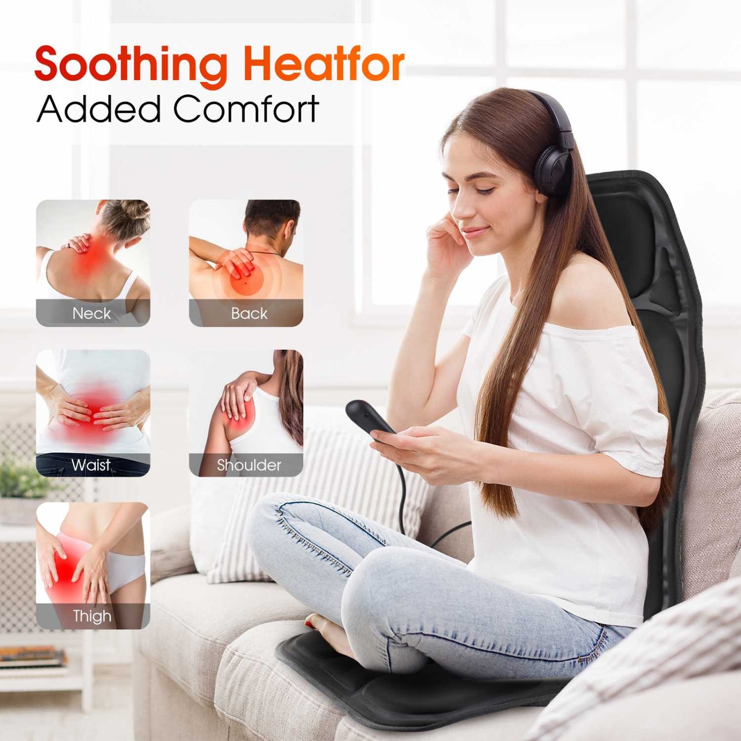 Moajaza Kursi Pijat Elektrik Portabel Heating Full Body Massager - JB-100B