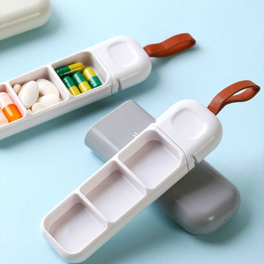 UTEKI Kotak Obat Mini Portable Medicine Pill Box 3 Grid - A-2309