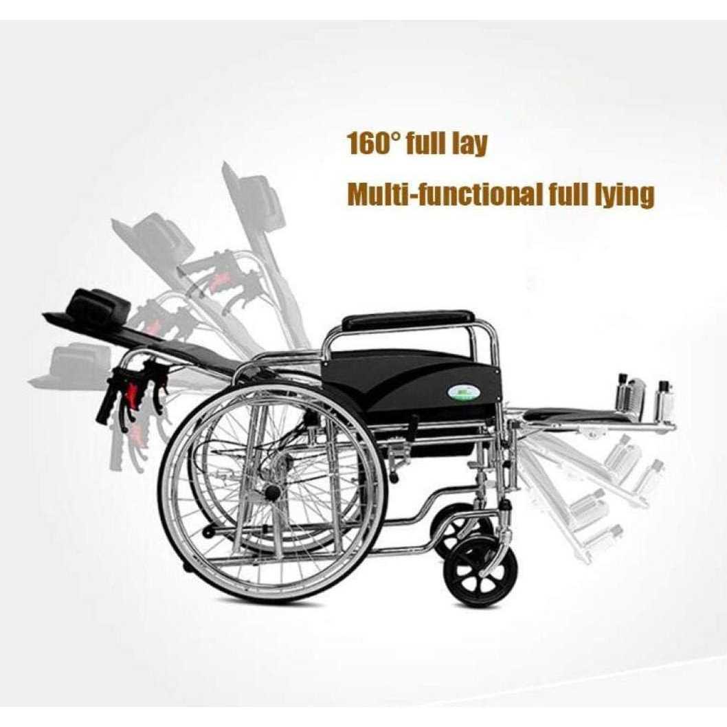JERRY Kursi Roda Lipat Wheelchair with Toilet Seat Dining Table - ND120