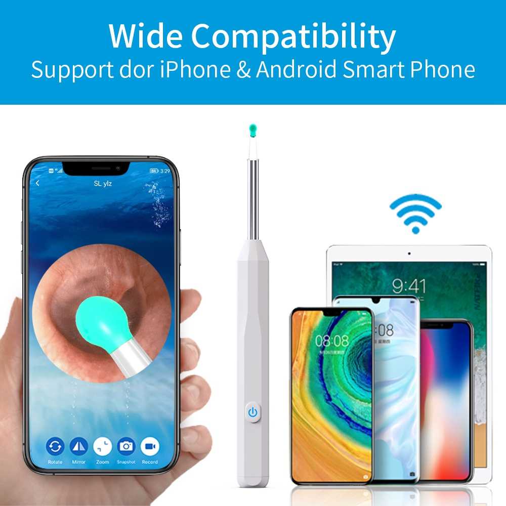 TaffOmicron Kamera Endoskopi Pembersih Telinga Endoscope HD WiFi - NE6