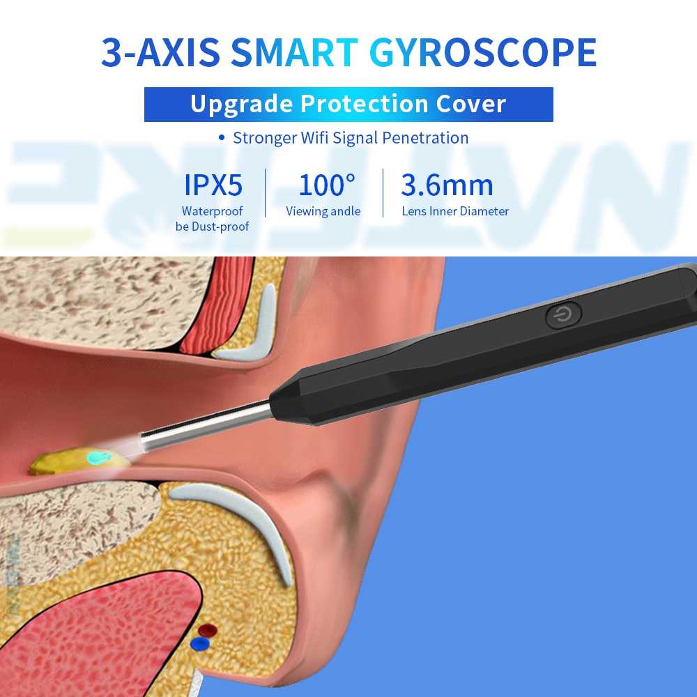 TaffOmicron Kamera Endoskopi Pembersih Telinga Endoscope HD WiFi - NE6