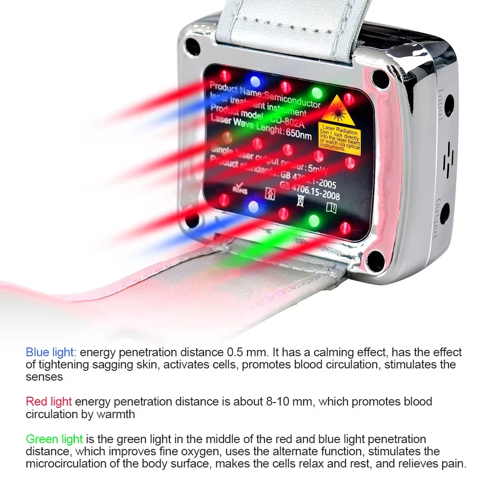 OPSLEA Jam Tangan Terapi Nano Laser Therapy Watch 13 Hole 650nm - CD-802A