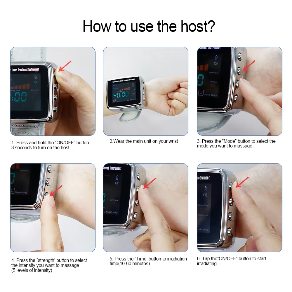 OPSLEA Jam Tangan Terapi Nano Laser Therapy Watch 13 Hole 650nm - CD-802A