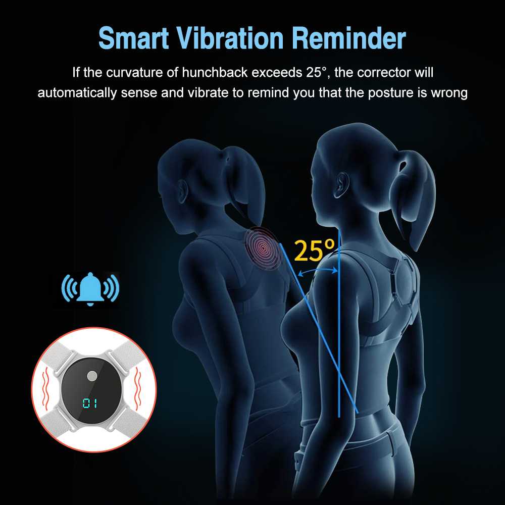 PASTSKY Alat Terapi Koreksi Tulang Punggung Smart Reminder 150mAh - J-3000