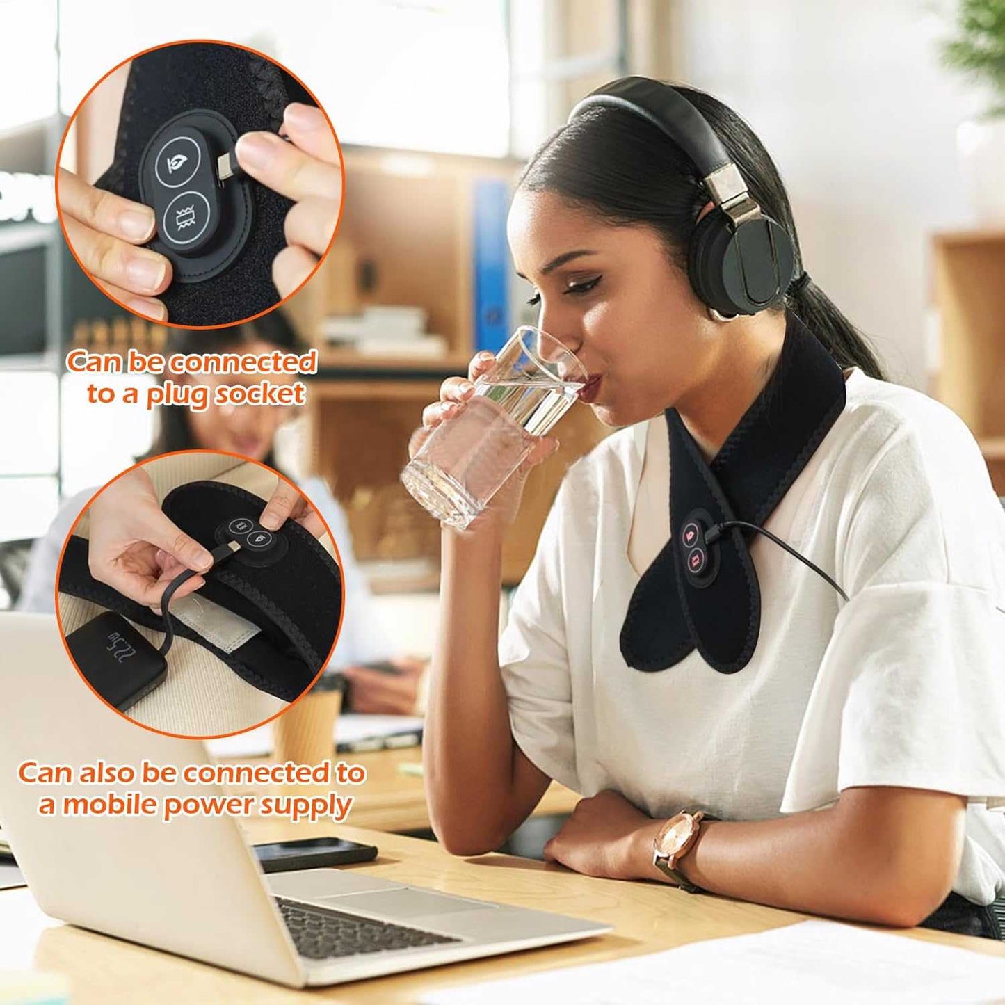 PIGIPU Alat Terapi Pijat Leher Hot Compress Heated Pain Relief USB - PG3
