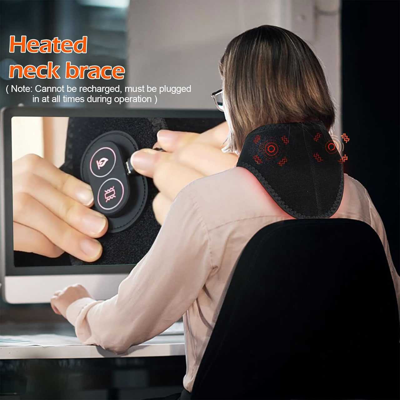 PIGIPU Alat Terapi Pijat Leher Hot Compress Heated Pain Relief USB - PG3