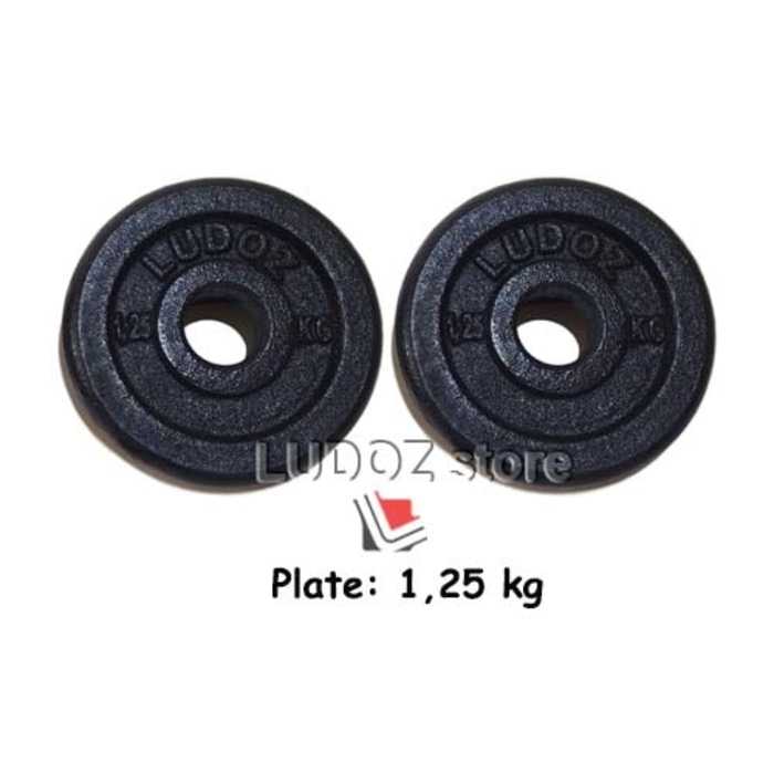 Plat Beban Dumbell Black Cast Iron Plate Barbell LUDOZ - 1.25Kg