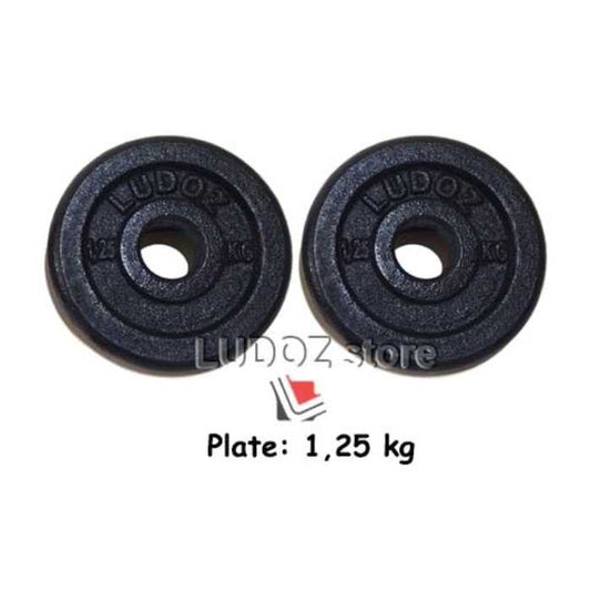 Plat Beban Dumbell Black Cast Iron Plate Barbell LUDOZ - 1.25Kg