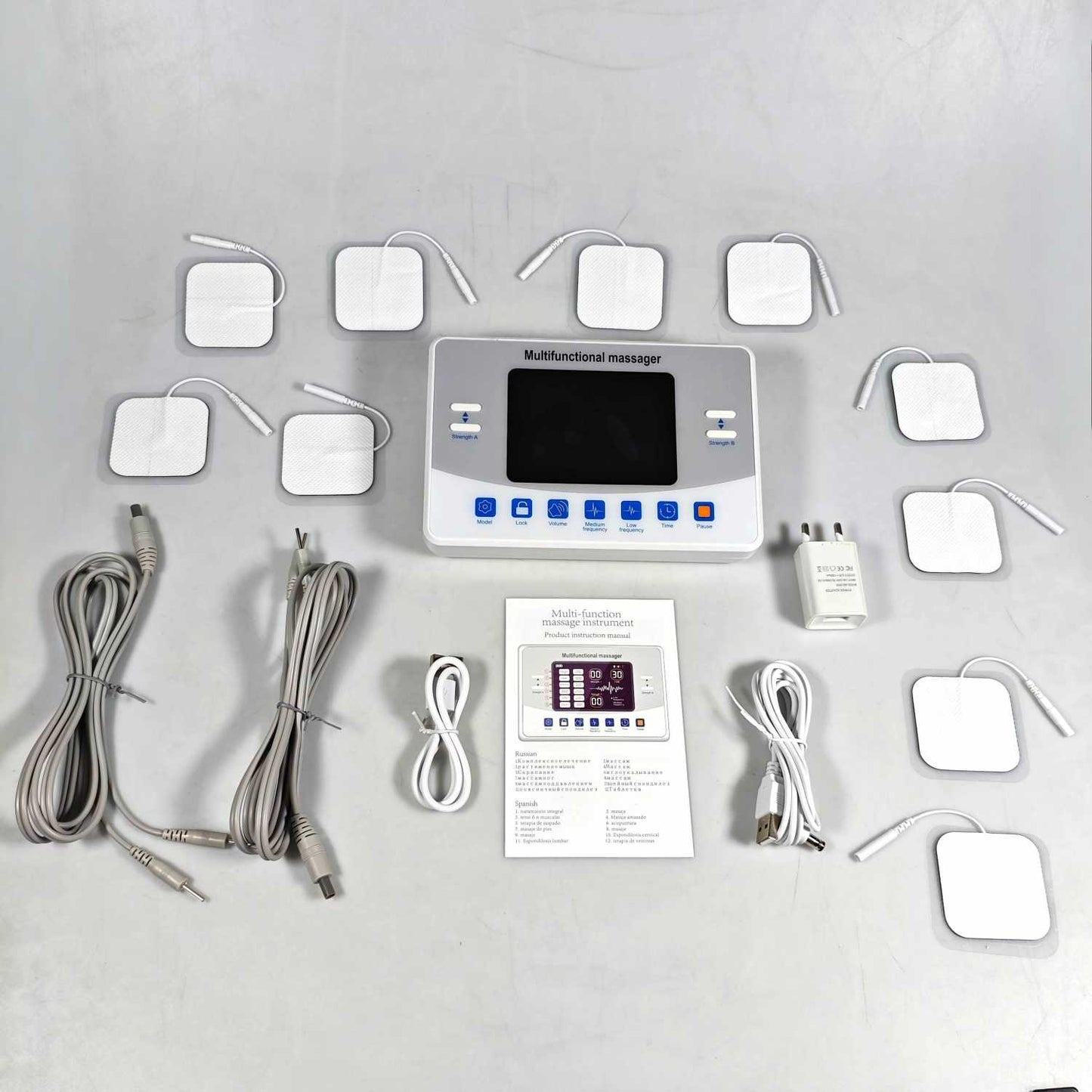 RAIIULEKO Alat Pijat Elektrik Akupuntur Tempel TENS EMS 12 Mode 10 Pad - SPK-880