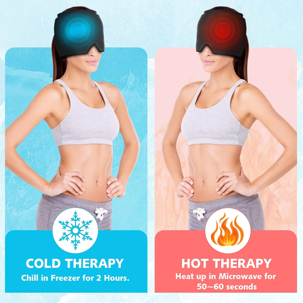 RMS Alat Terapi Kompres Kepala Migrain Gel Ice Cold Migraine Cap 215g - RS033