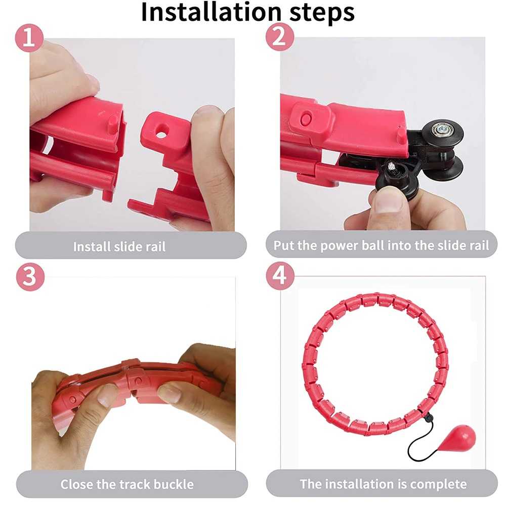 RUNASK Alat Fitness Cincin Pelangsing Tubuh Adjustable Abs Hula Hoop - RK012