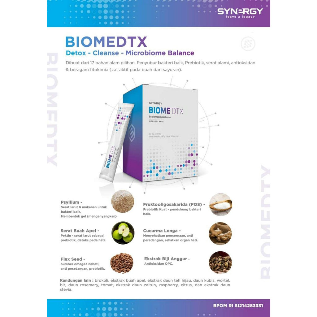 Synergy BIOME DTX untuk menyehatkan saluran pencernaan